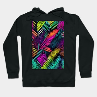 Neon tropical leaves Hoodie